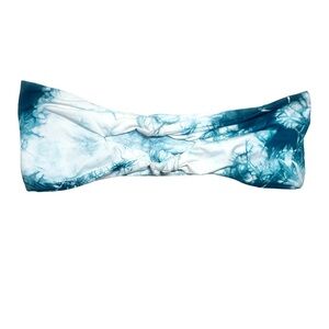 DIPPIN DAISY Twist Front Tie Dye Teal & White Bandeau Bikini Top Women’s Small